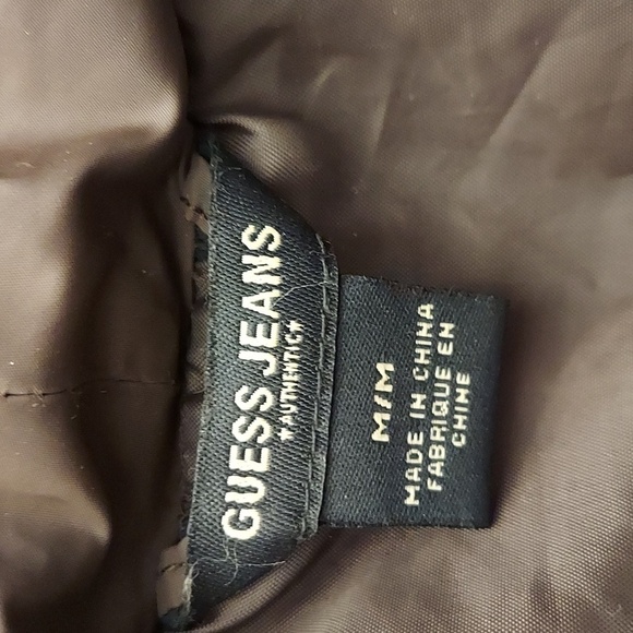 GUESS JEANS Brown Collar Front Snap Nylon Quilted Jacket with Waist Sash - Picture 10 of 12